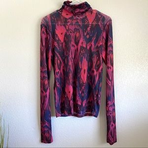 Topshop Pink Printed Long Sleeve Top - Printed Top